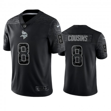 Camiseta Hombre NFL Minnesota Vikings Kirk Cousins 8 Negro Reflective Limited